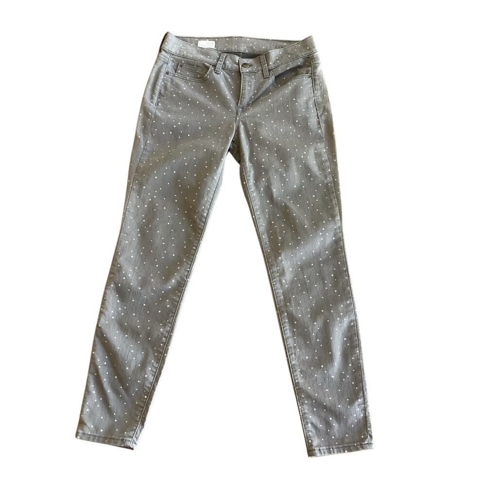 Gap 1969 Women’s Pants Mid Rise Legging Jean Skimmer Gray Stars Egypt Sz 27 / 4